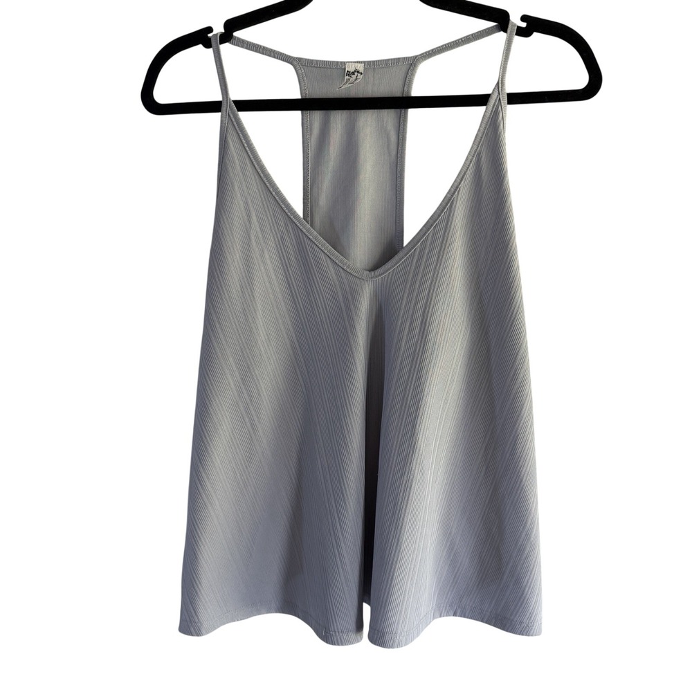 Intimately Free People‎ Women Size XS Tank Top Grey Ribbed V-Neck Racerback
